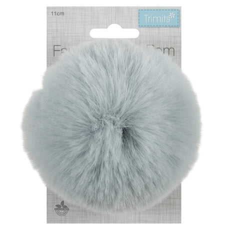 Groves Accessories Light Blue Pom Pom Faux Fur Large: 11cm