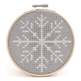 Groves Craft Snowflakes Trimits Felt Festive Cross Stitch Kit with Hoop