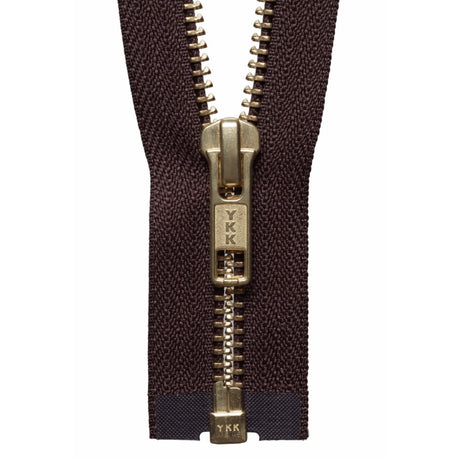 Groves Zip Brown 570 YKK Brass Metal Open End Zip 66 cm / 26 Inch